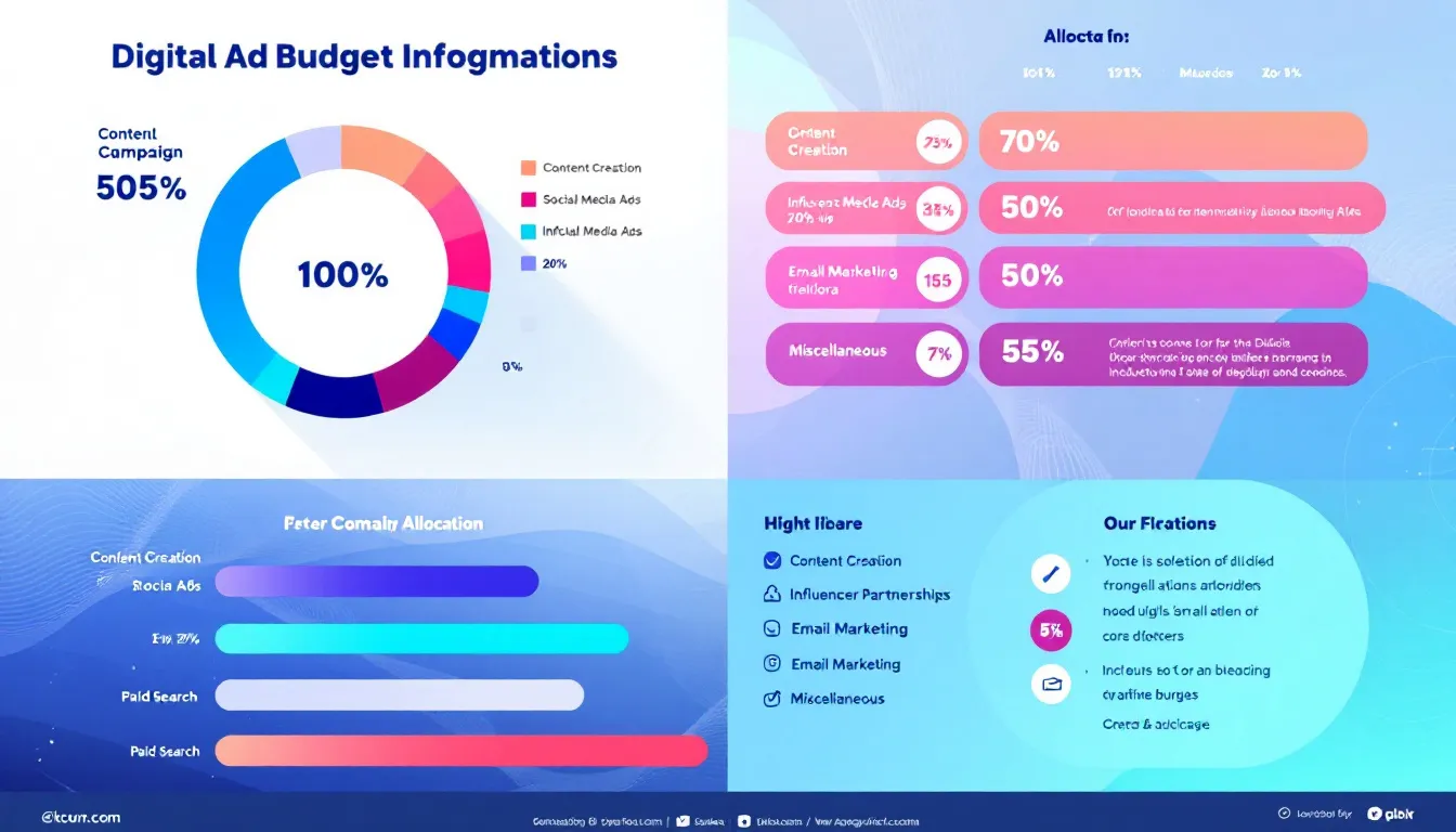 An infographic illustrating budget allocation for an ad campaign.