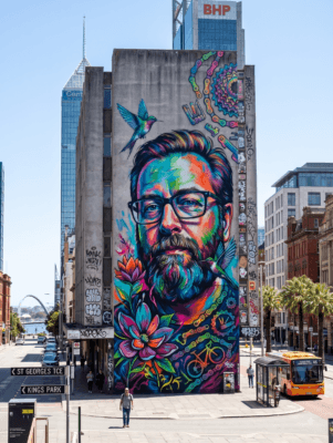 Justin Clark Google ads expert on a Perth building