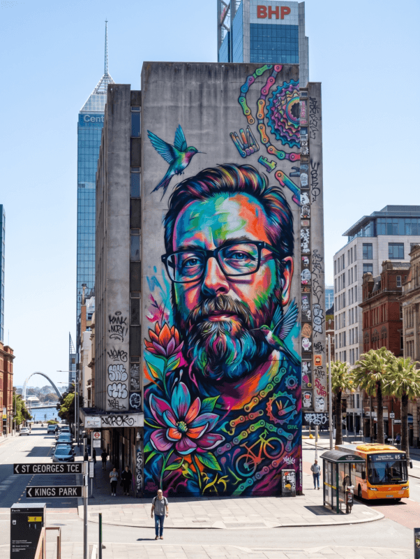 Justin Clark Google ads expert on a Perth building
